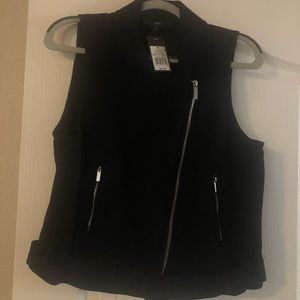 Mossimo Black Knit Sleeveless Moto Vest Size M NWT